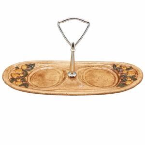 Mushroom Ceramic Salt Pepper Condiment Carrier Holder Decor Vintage 1990